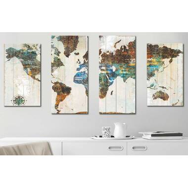 East Urban Home Ancient Map Of The World V - 5 Piece Wrapped 